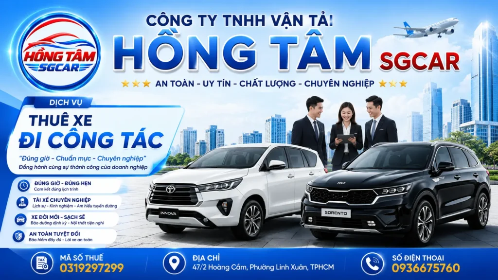 Banner Hồng Tâm SGCAR THUÊ XE ĐI CÔNG TÁC